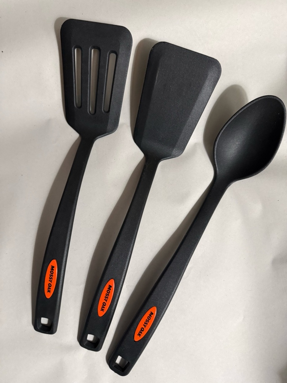 Mossy Oak Black Nylon Utensil Set with Logo Accents NEW no box